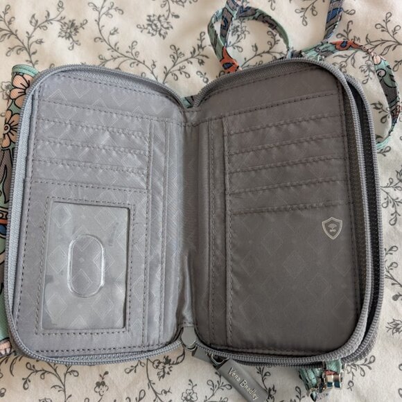 Vera Bradly, Crossbody wallet, blue/green paisley - Picture 4 of 5